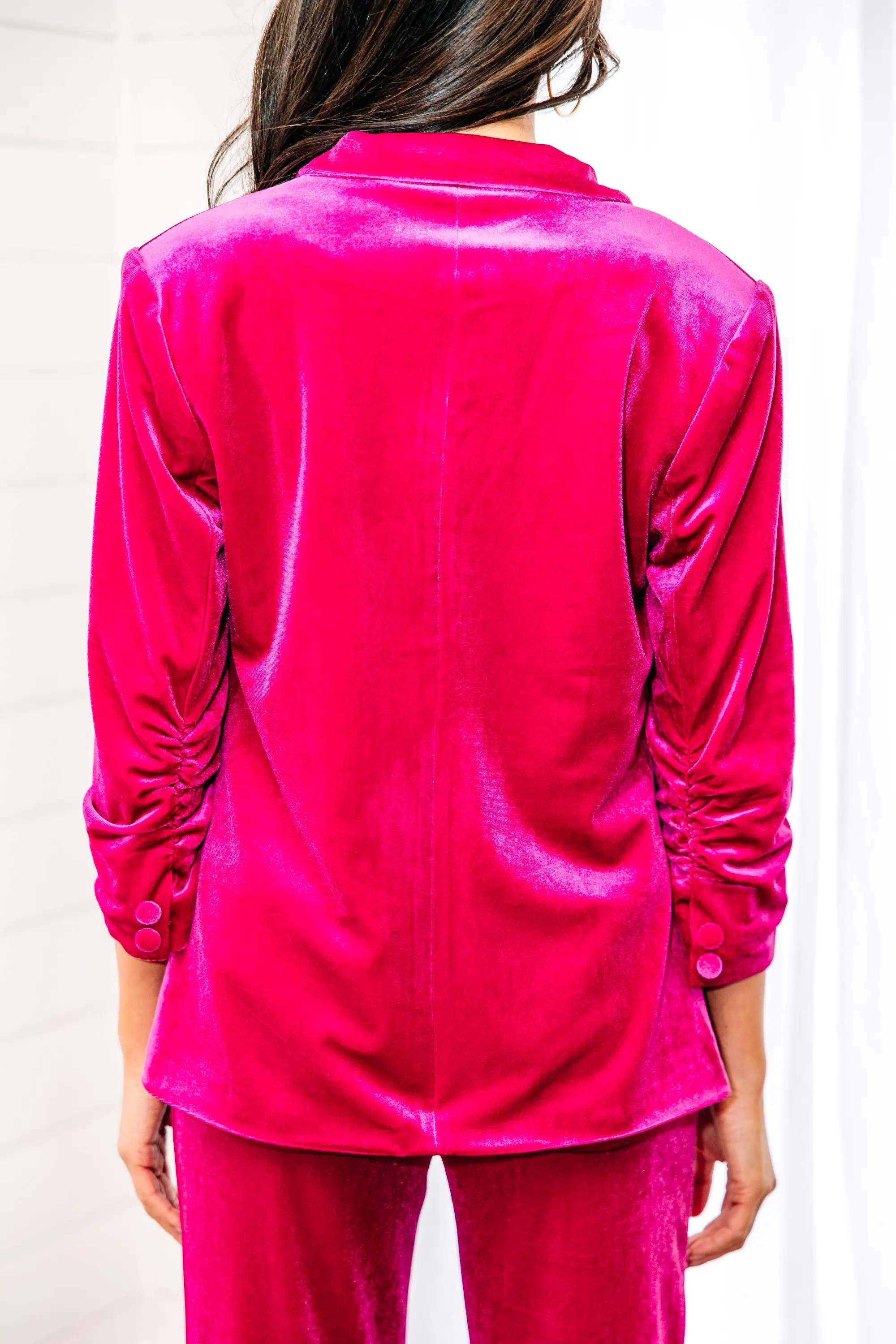 Under Control Magenta Pink Velvet Blazer