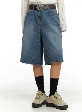 Vintage Washed Wide Leg Jorts CA415