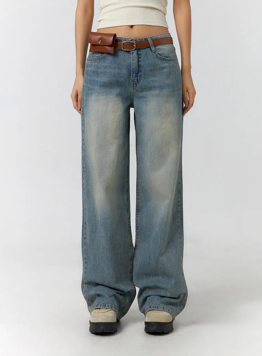 Washed Wide Leg Denim CF401