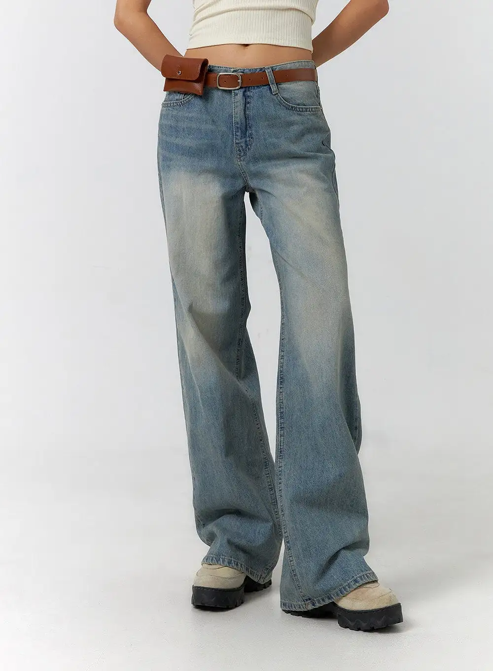 Washed Wide Leg Denim CF401