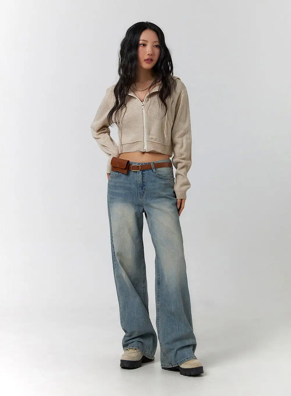 Washed Wide Leg Denim CF401