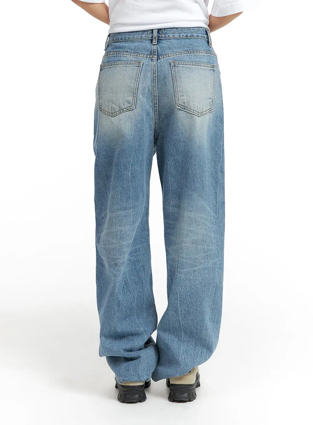 Washed Wide-Leg Jeans CF419