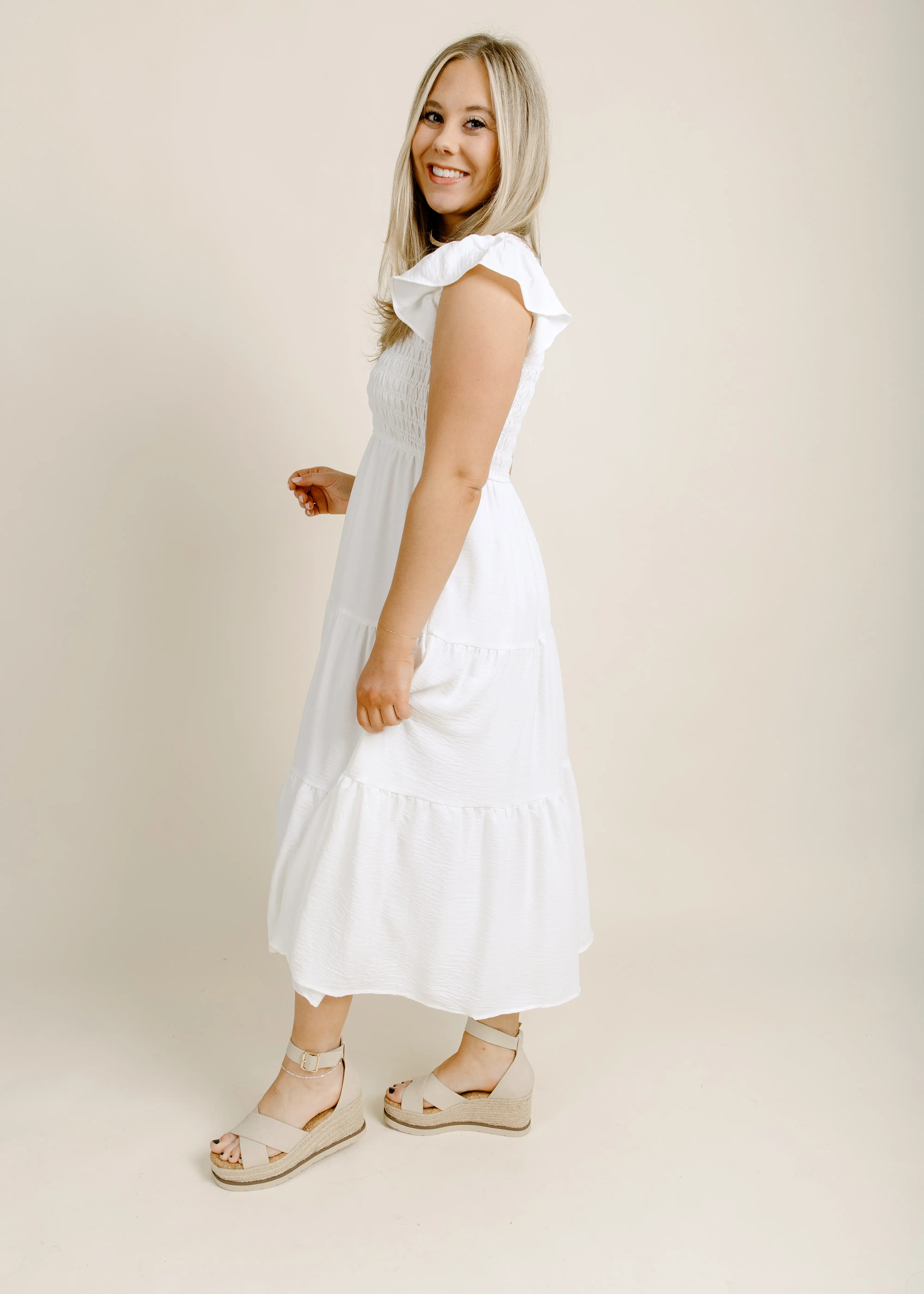 Wells Midi Dress - White