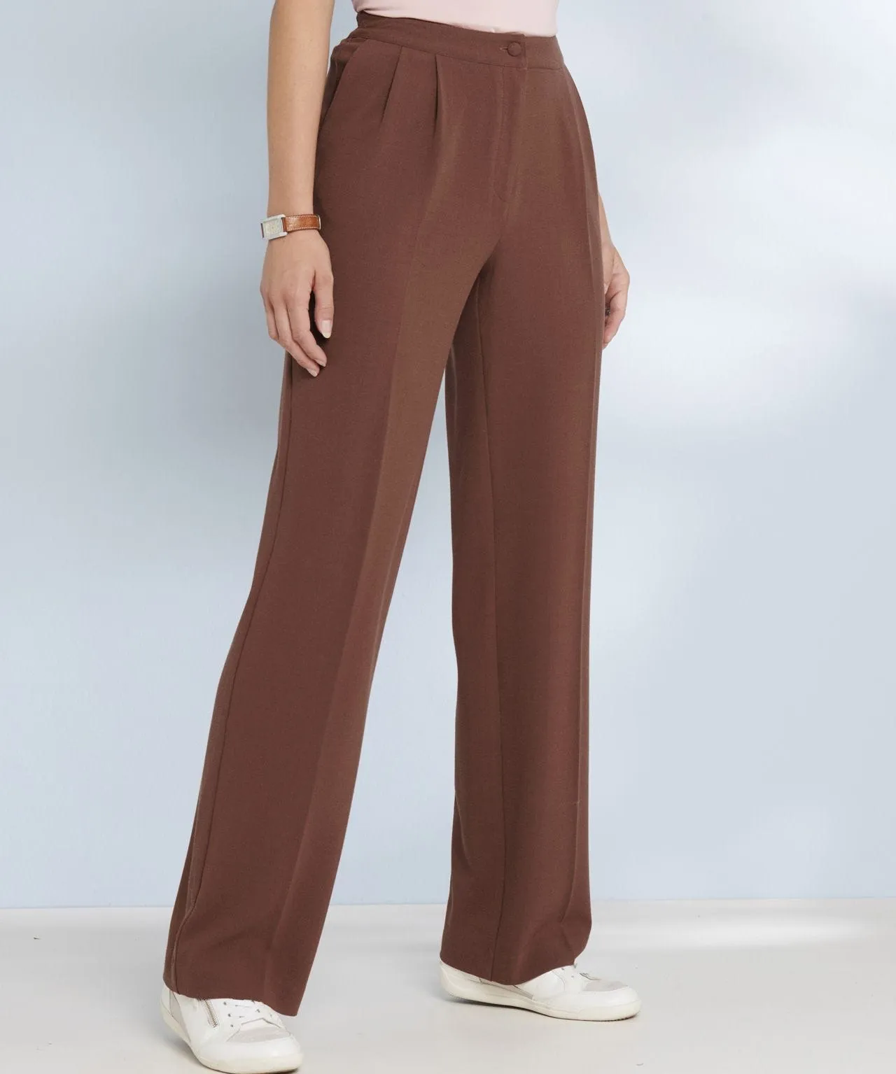 Wide-Leg Crêpe Trousers