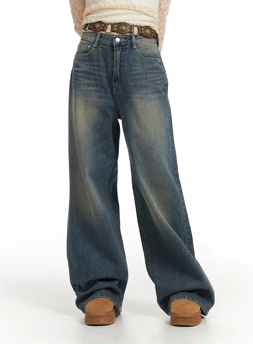 Wide Leg Denim Trousers CJ415