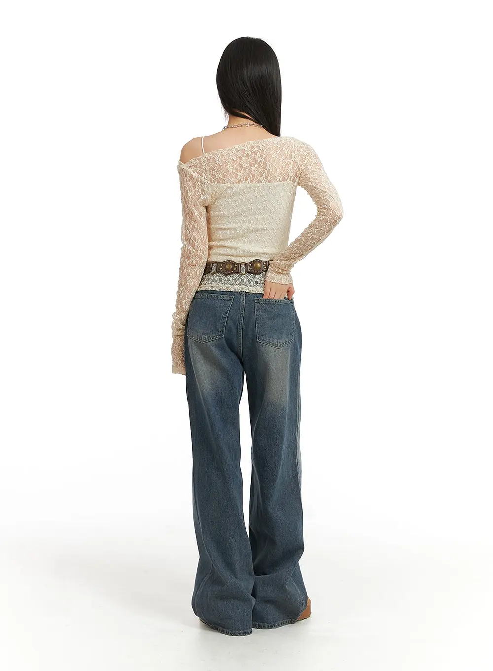 Wide Leg Denim Trousers CJ415