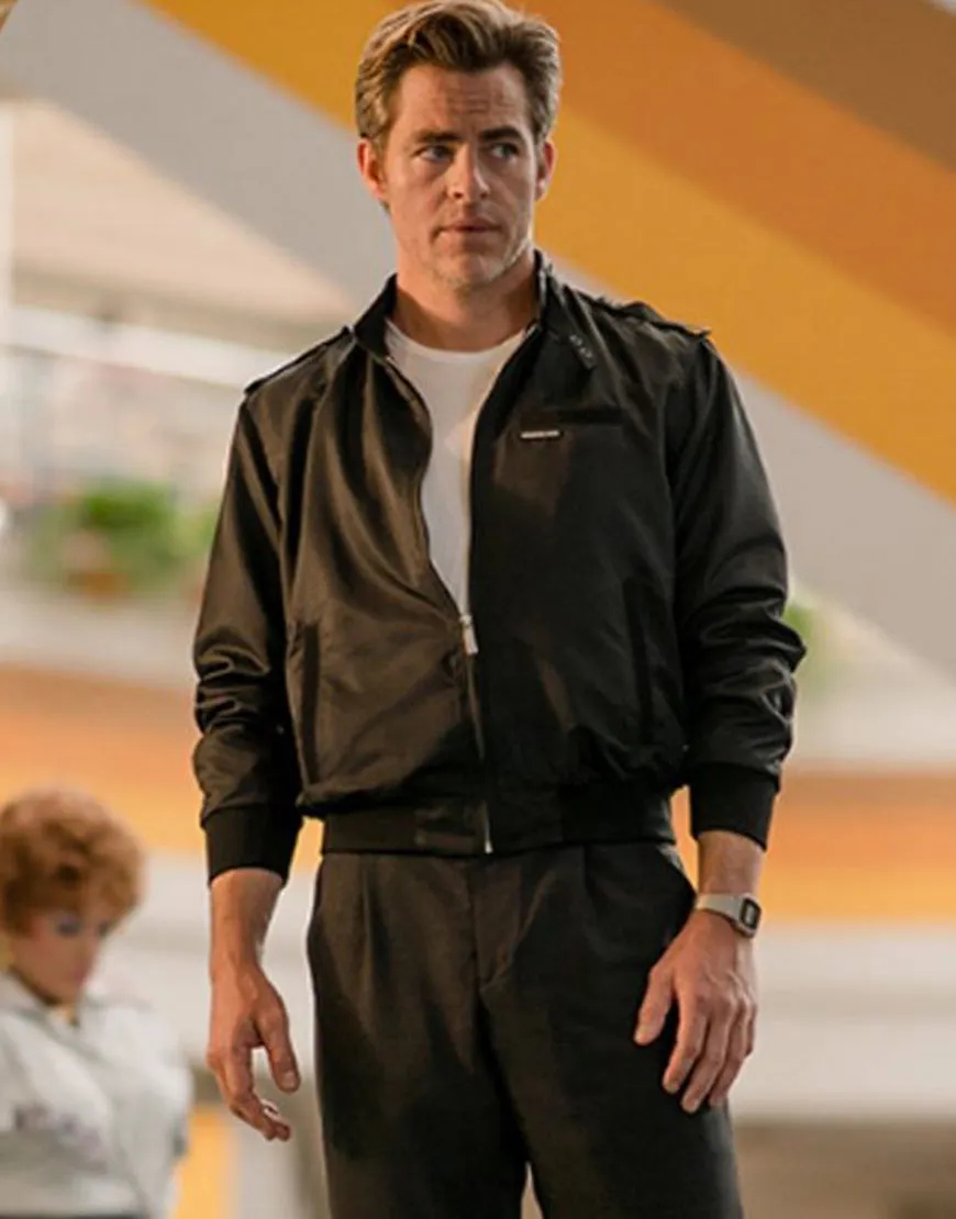 Wonder Woman 1984 Chris Pine Black Jacket - Steve Bomber Jacket