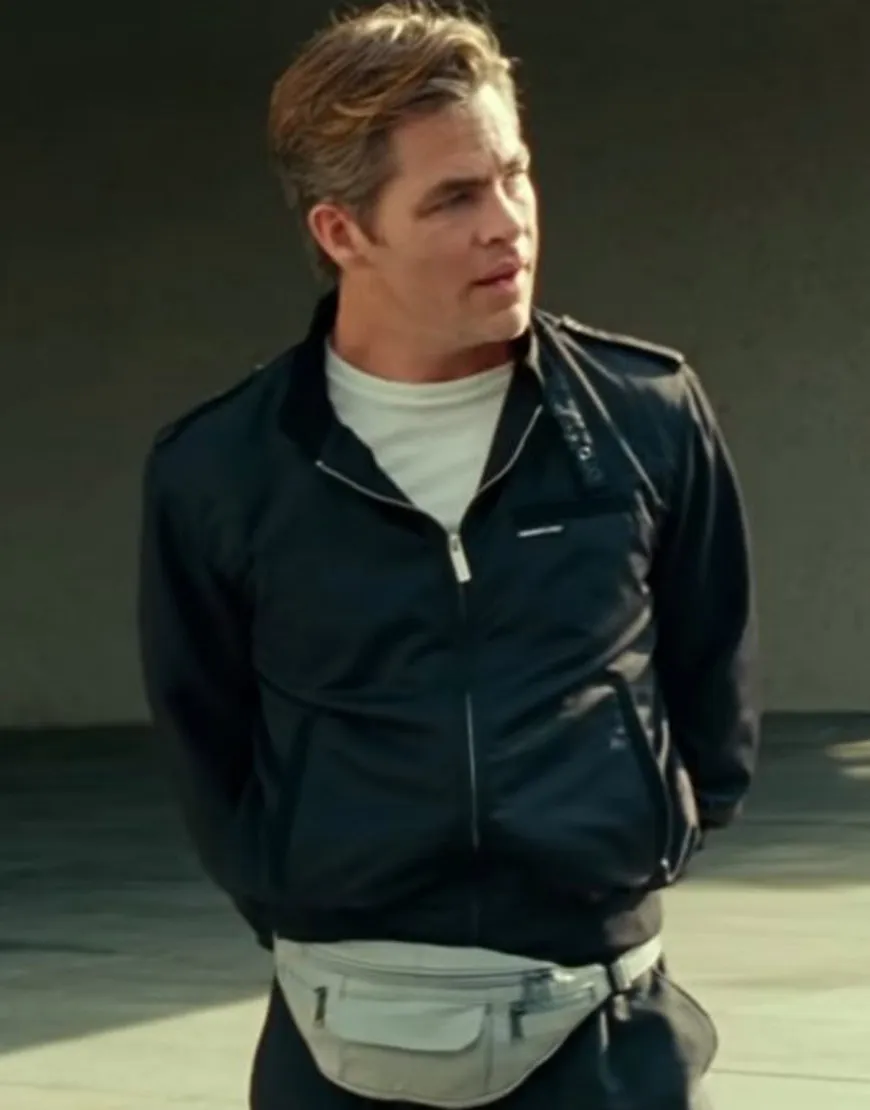 Wonder Woman 1984 Chris Pine Black Jacket - Steve Bomber Jacket