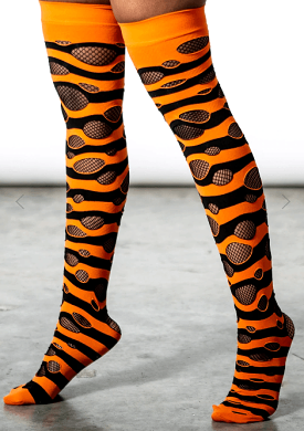 Wretched Soul Distress Socks [BLACK/ORANGE]