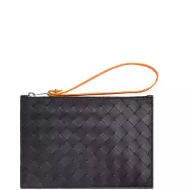 Wristlet Intrecciato, Black/papaya